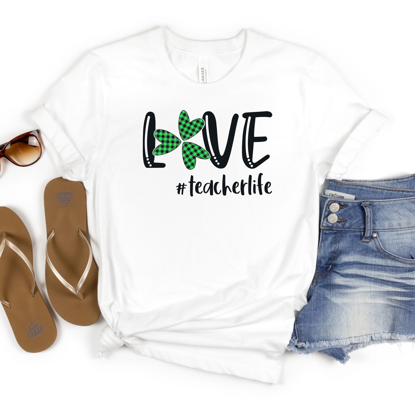 Love #teacherlife Shamrock Tee