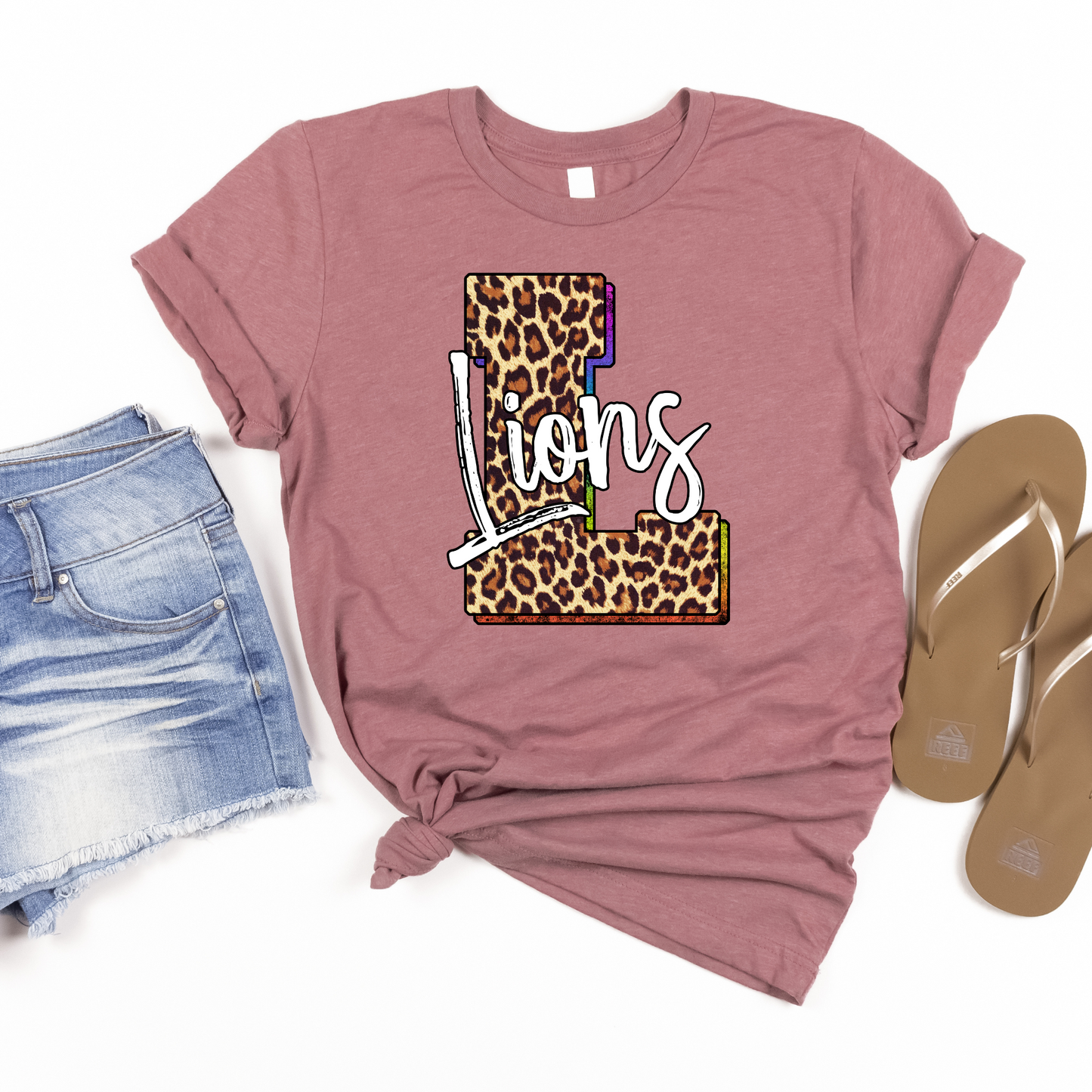 Lions Mascot Leopard Initial L Shirt - MariROsa Craft Shop