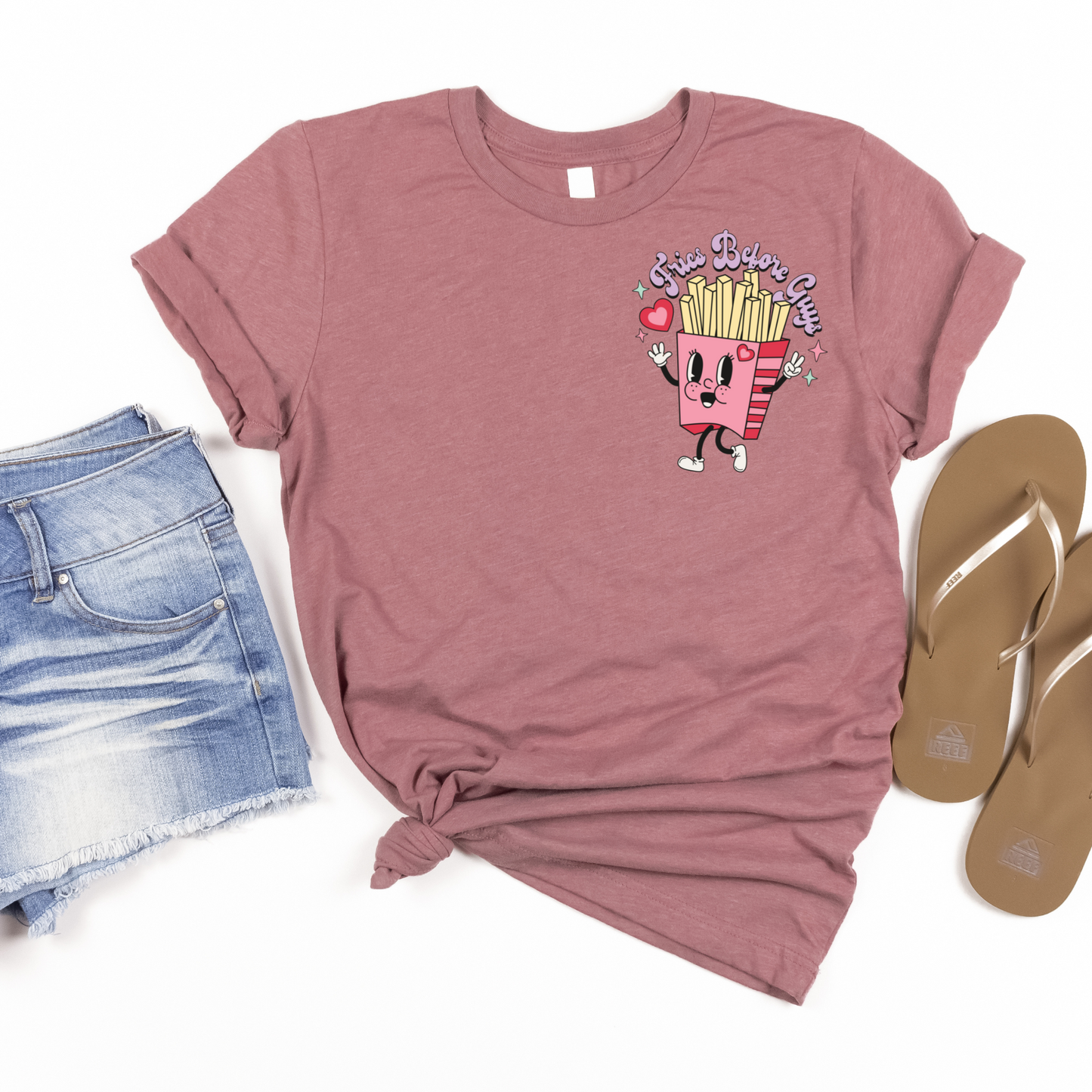 Fries before Guys Pocket Tee - MariROsa Craft Shop