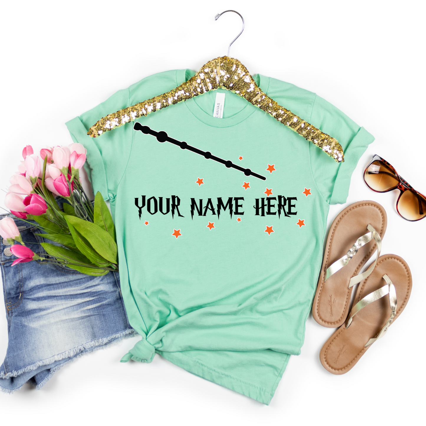 Personalized Name Wand Wizard Shirt - MariROsa Craft Shop