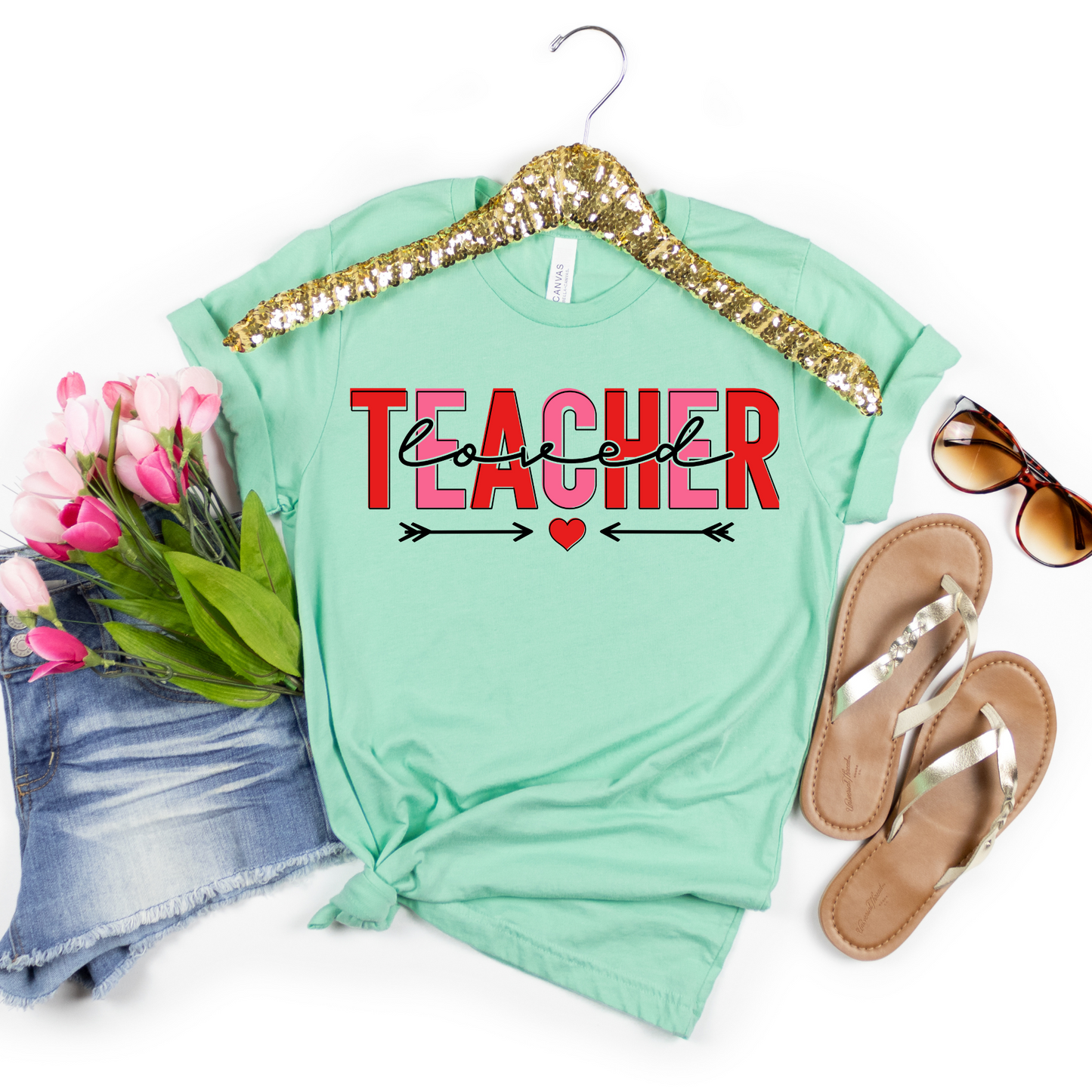 Loved Teacher Shirt - MariROsa Craft Shop