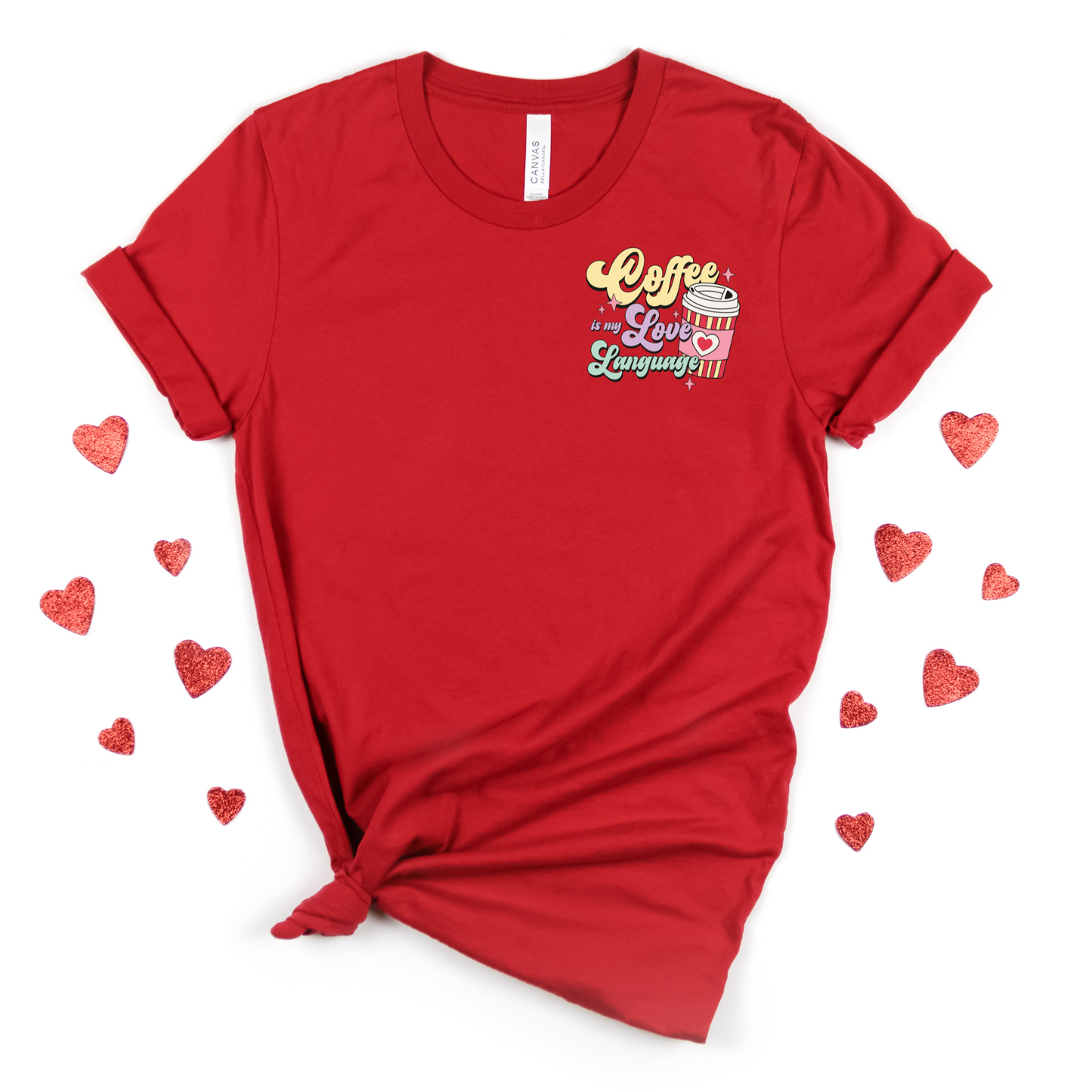 Coffee is My Love Language Pocket Tee - MariROsa Craft Shop