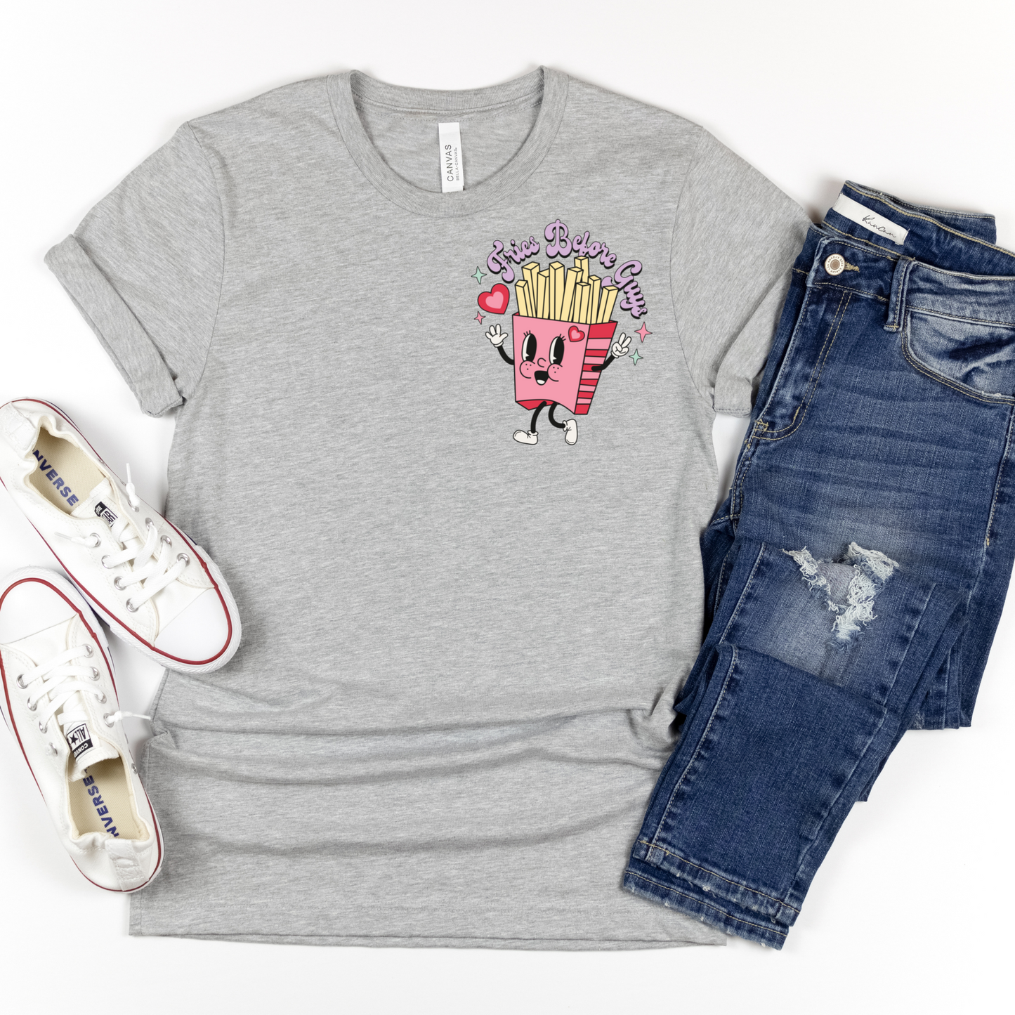 Fries before Guys Pocket Tee - MariROsa Craft Shop