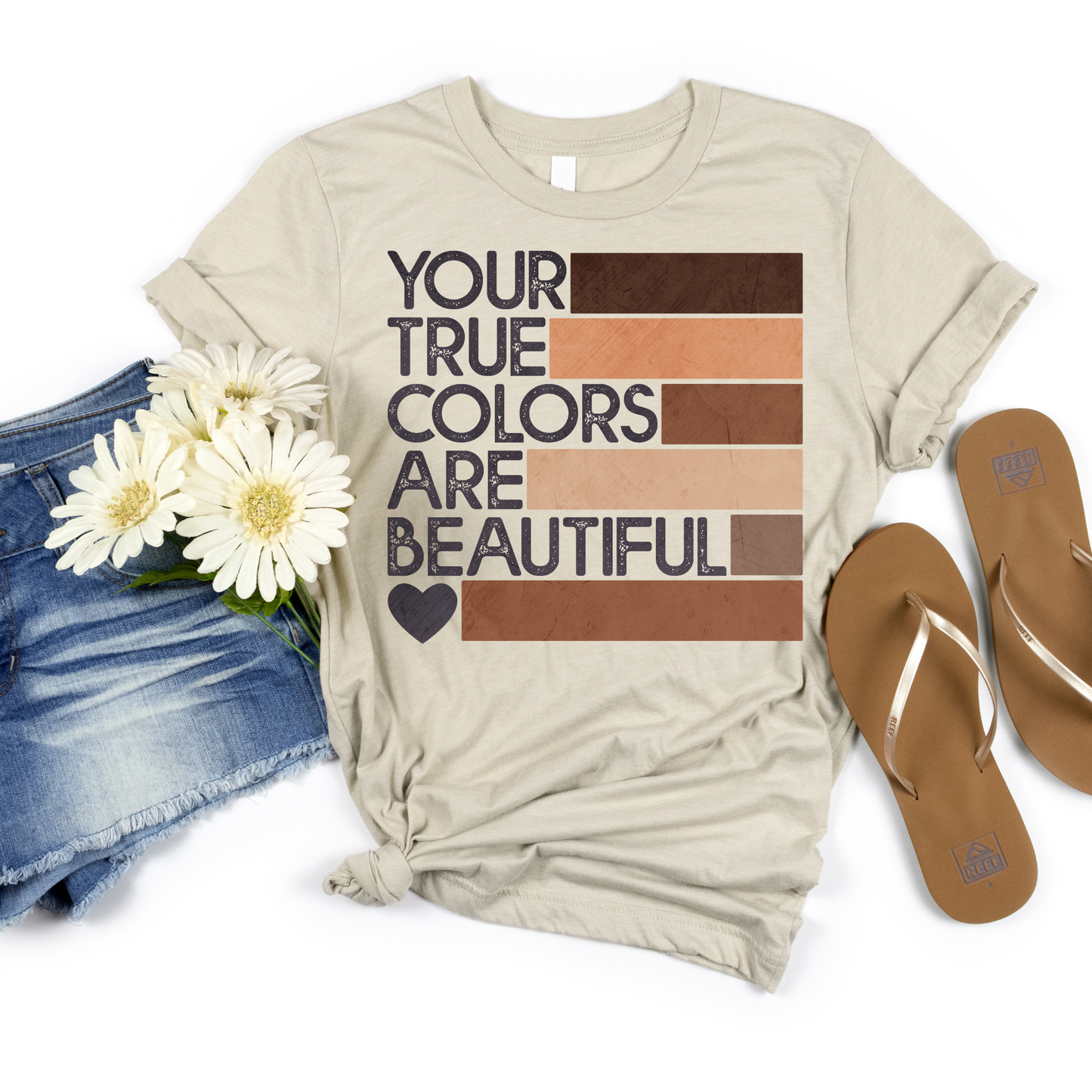 Your True Colors are Beautiful Brown Shades Tee - MariROsa Craft Shop