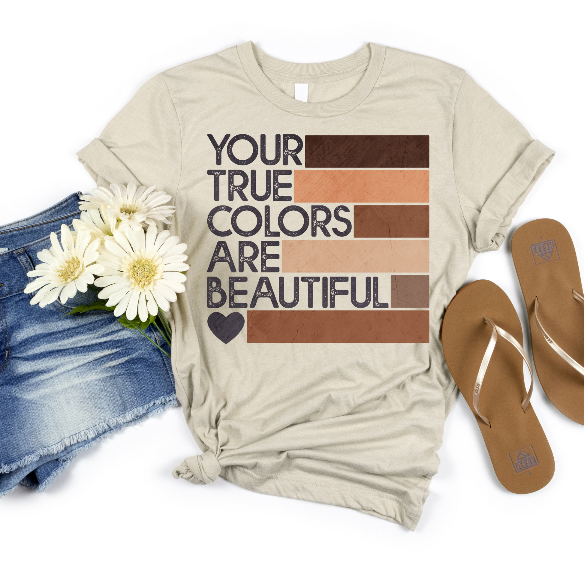 Your True Colors are Beautiful Brown Shades Tee - MariROsa Craft Shop