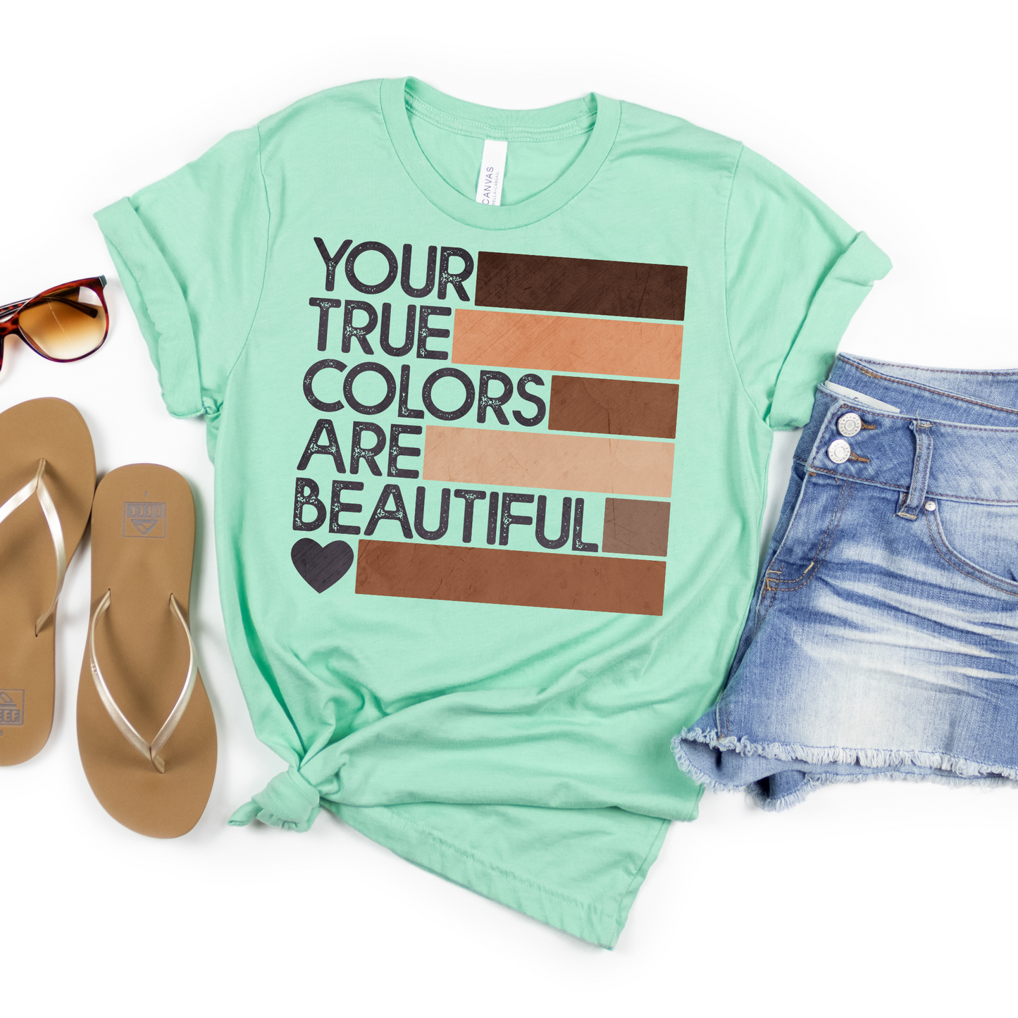 Your True Colors are Beautiful Brown Shades Tee - MariROsa Craft Shop