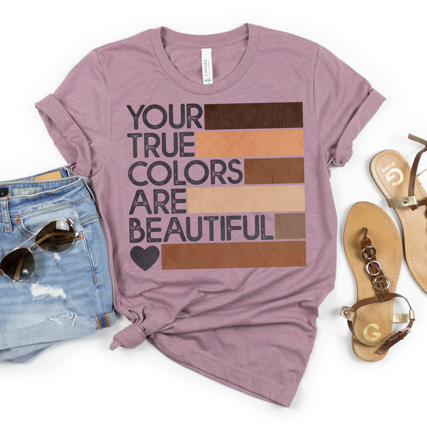 Your True Colors are Beautiful Brown Shades Tee - MariROsa Craft Shop