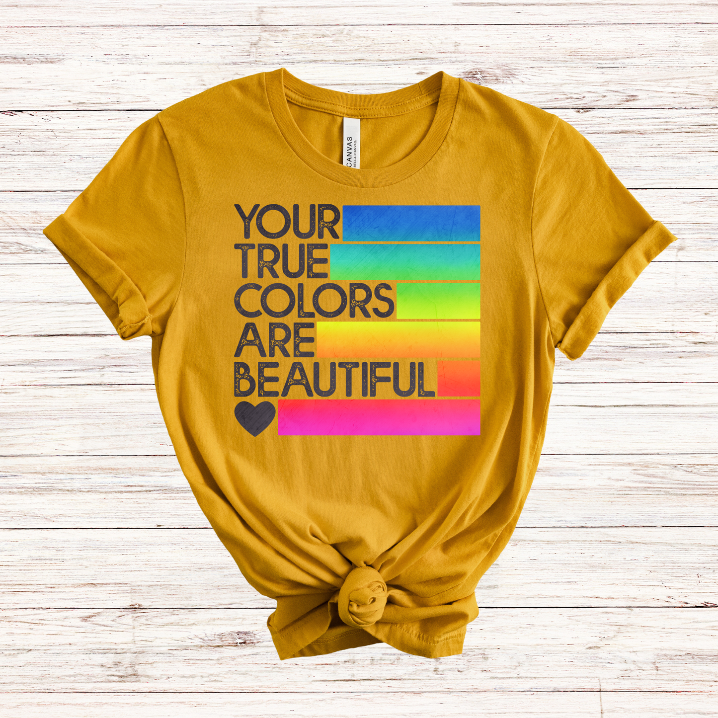 Your True Colors are Beautiful Rainbow Tee - MariROsa Craft Shop