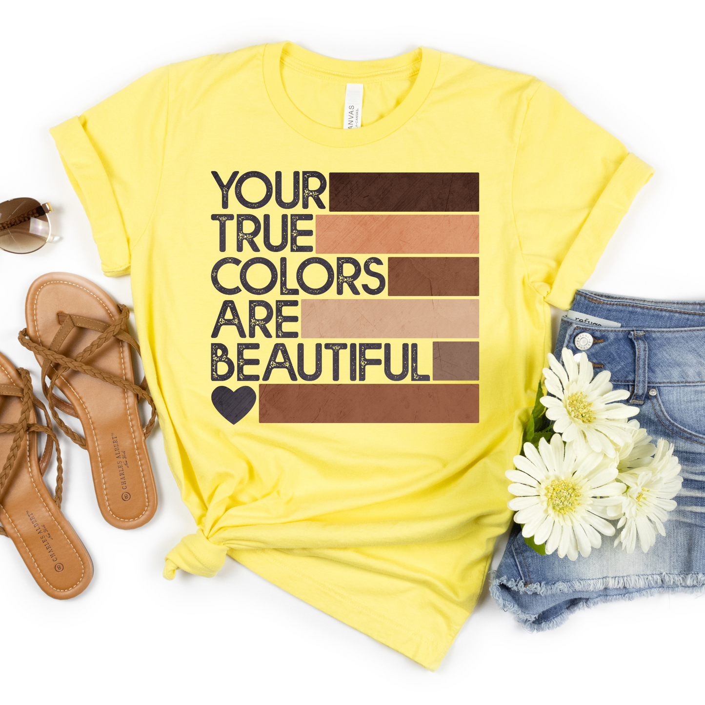 Your True Colors are Beautiful Brown Shades Tee - MariROsa Craft Shop