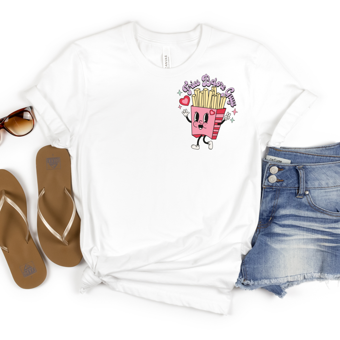 Fries before Guys Pocket Tee - MariROsa Craft Shop