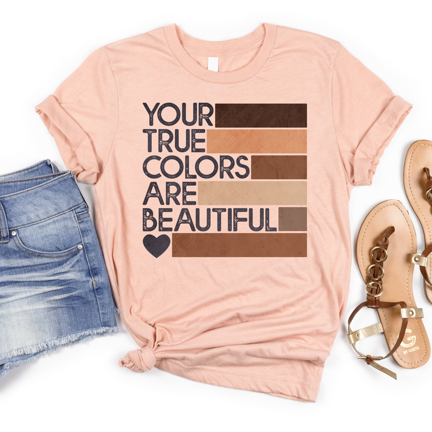 Your True Colors are Beautiful Brown Shades Tee - MariROsa Craft Shop