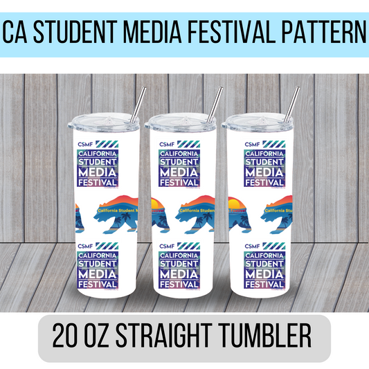 California Student Media Festival Bear and Clapperboard Tumbler - MariROsa Craft Shop