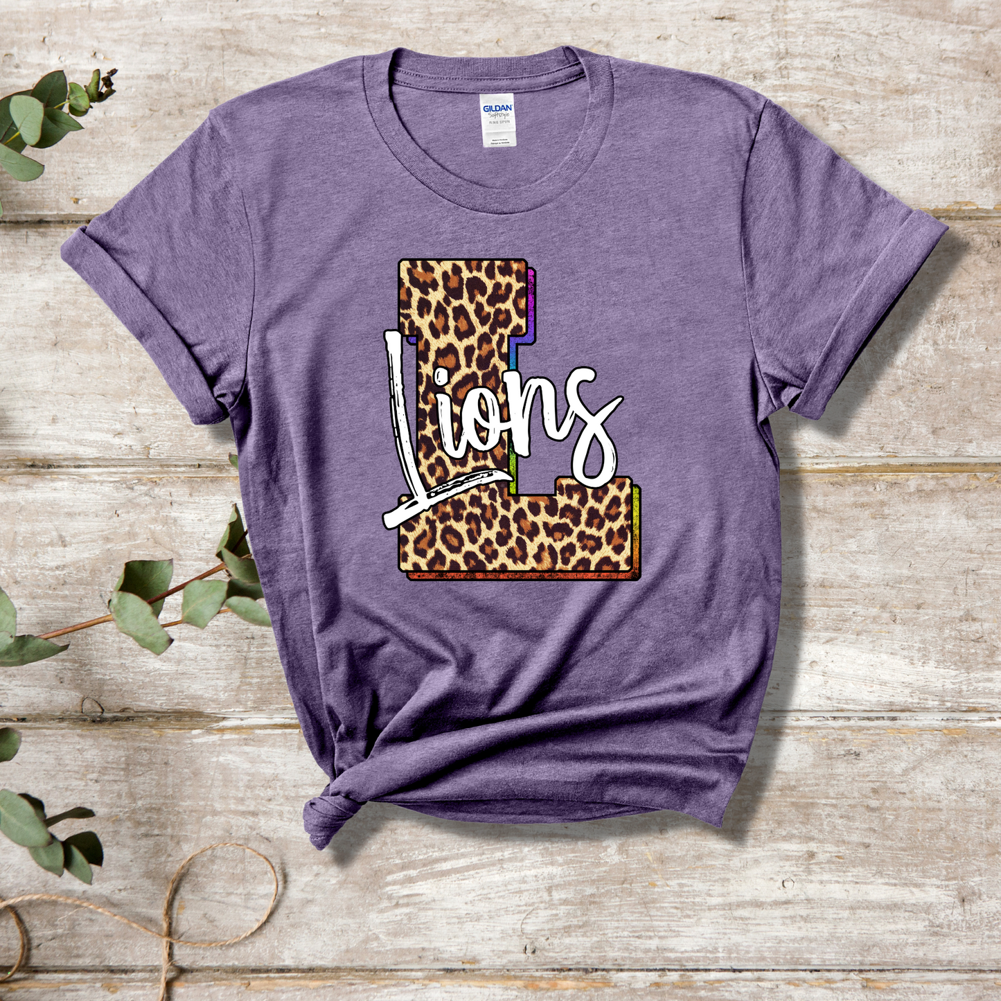 Lions Mascot Leopard Initial L Shirt - MariROsa Craft Shop