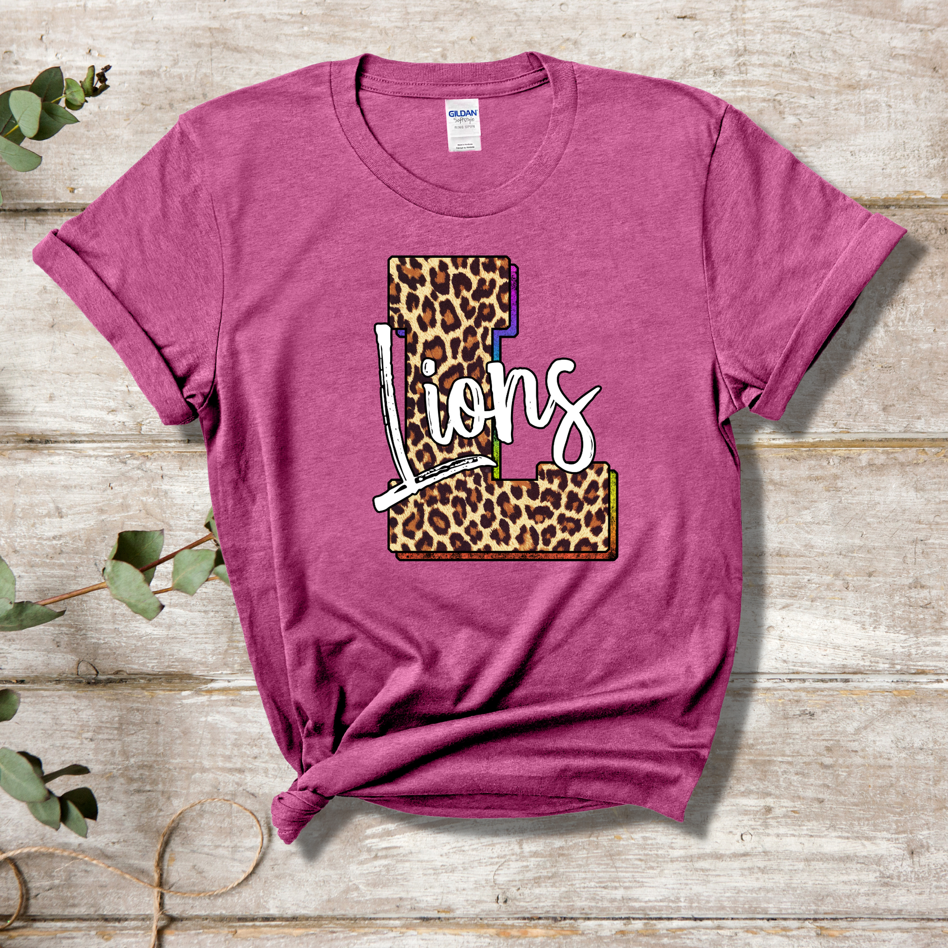 Lions Mascot Leopard Initial L Shirt - MariROsa Craft Shop